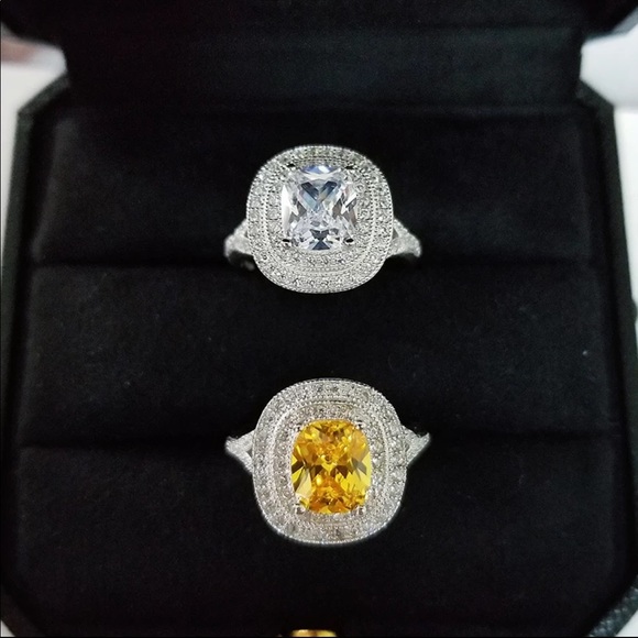 NEWπ925 Sterling Silver Diamond Halo Ring - Picture 7 of 8